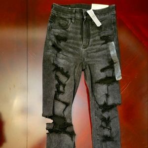 American Eagle size 0 high rise ripped jeans